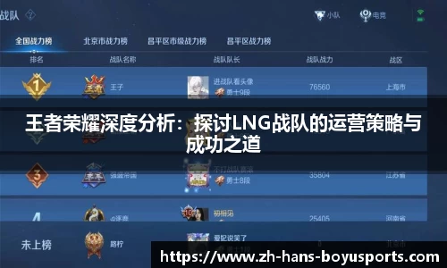 王者荣耀深度分析：探讨LNG战队的运营策略与成功之道